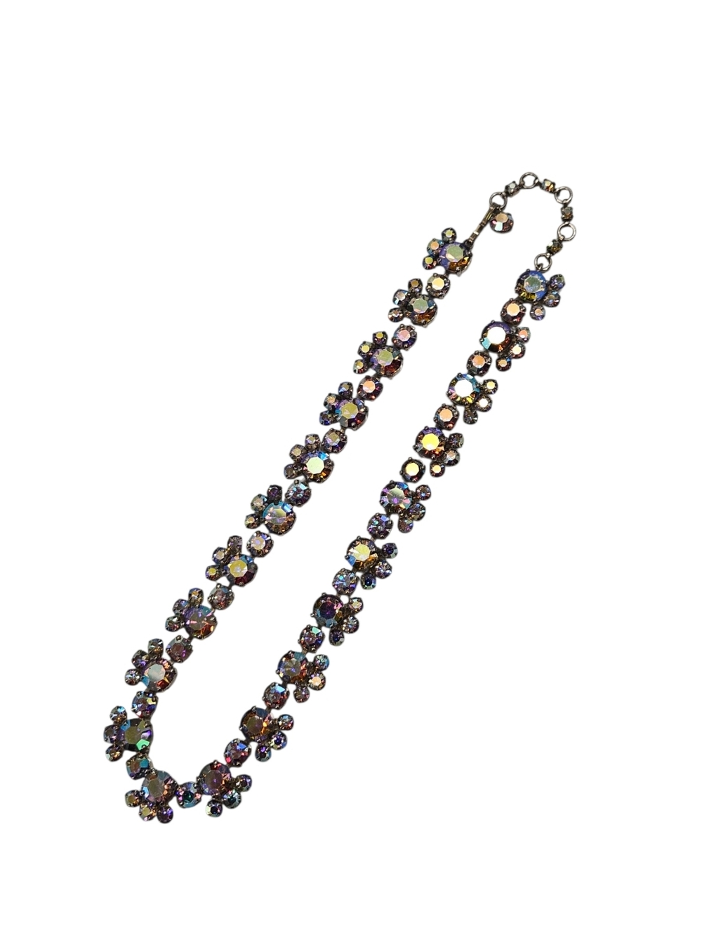 Vintage Sherman Aurora Borealis Rhinestone Necklace 15.5"